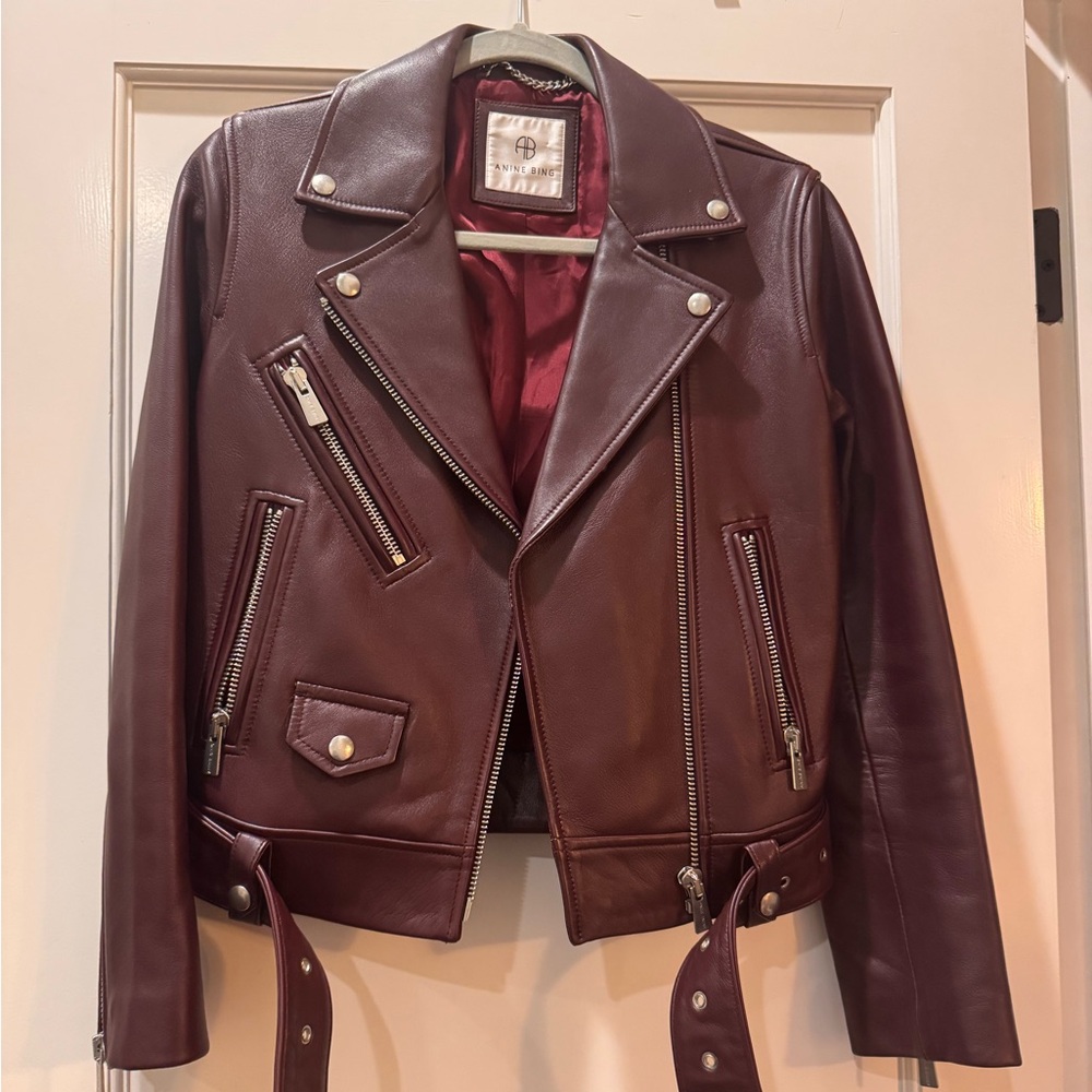 Anine Bing Oxblood Leather Jacket